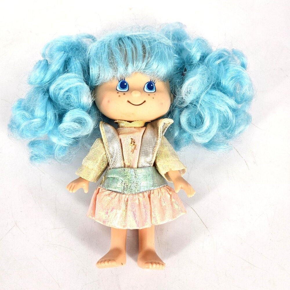 Vintage Sweet Scents Blue Berry Girl Play Doll Hair Iridescent Dress 5 Inch